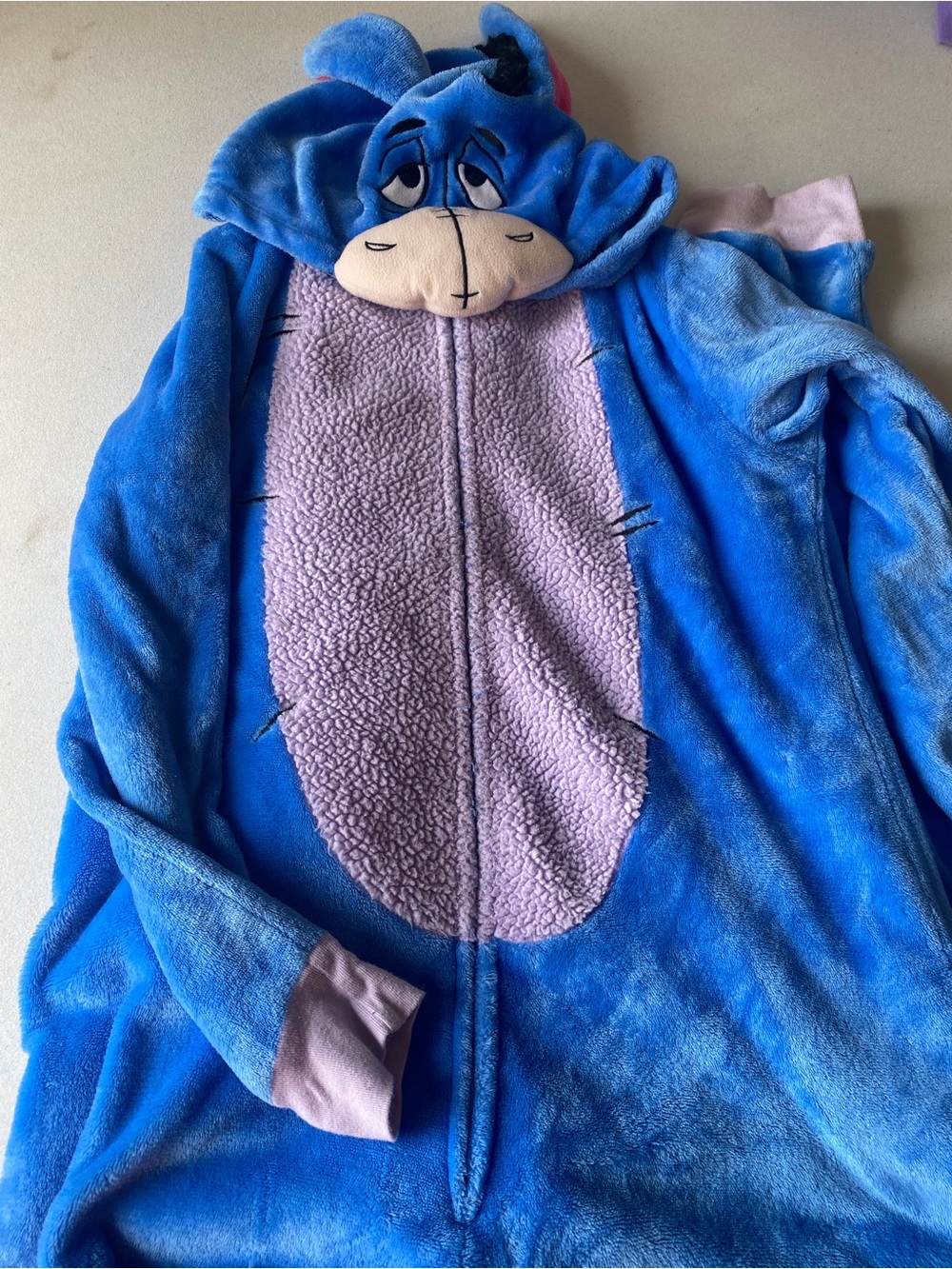 Disney Eeyore Plush Hooded Pajamas onesie - Blue and Purple